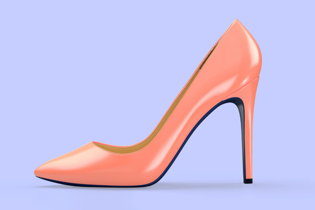beige-womens-shoes-purple-background-3d-rendering-illustration edit